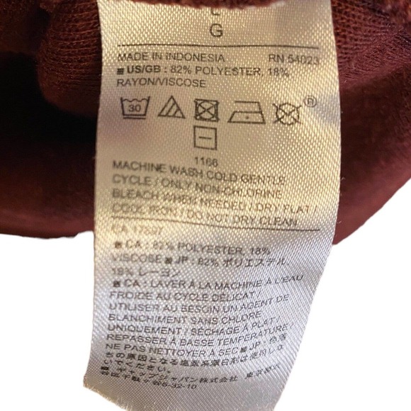 Banana Republic Mens Large Sweater Quarter zip‎ Burgundy - Picture 4 of 5